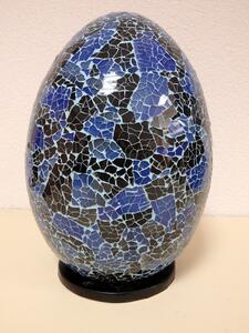 Stolní lampa modrá EGG,35 cm, ruční práce, mozaika