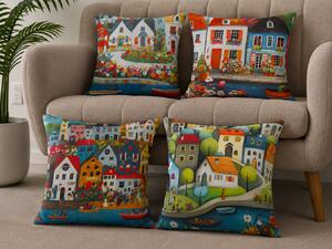 XPOSE® Set povlaků na polštář PŘÍSTAV (digitální tisk) 43x43 cm - set 4ks