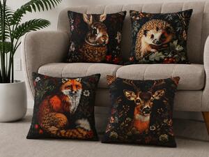 XPOSE® Set povlaků na polštář LESNÍ ZVĚŘ (digitální tisk) 43x43 cm - set 4ks