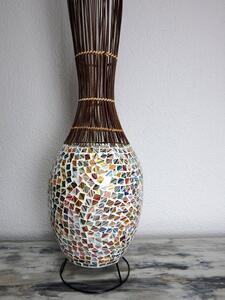 Stolní lampa ratanová EXOTIC pastelová, mozaika, ručná práca