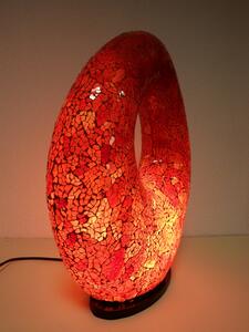 Stolní lampa červená OVAL , mozaiková, ruční práce, 50 cm