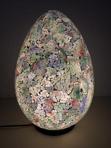 Stolní lampa sivá EGG,45 cm, mozaika, ruční práce
