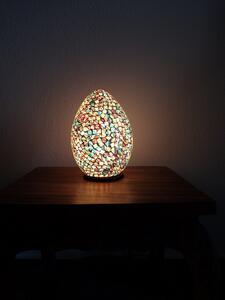 Stolní lampa barevná/zlatá EGG, 30 cm, mozaika,ruční práce