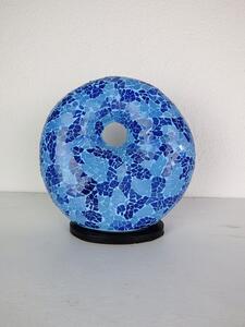 Stolní / noční lampa modrá DONAT, mozaika, ruční práce