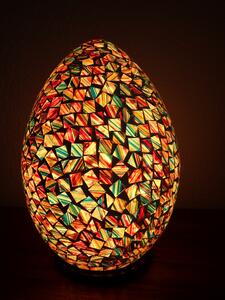 Stolní lampa barevná/zlatá EGG, 30 cm, mozaika,ruční práce
