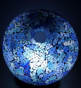 Stolní / noční lampa modrá DONAT, mozaika, ruční práce