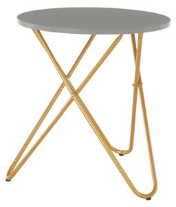 Příruční stolek, šedá/zlatý nátěr, RONDEL