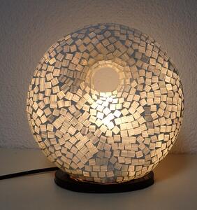 Stolní lampa bílá Donat, 25 cm, mozaiková, ruční práce