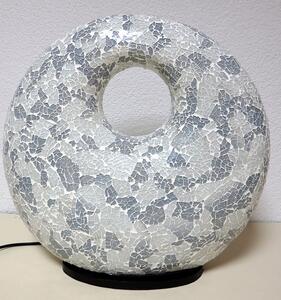 Stolní lampa sivá , DONAT,43 cm, mozaiková, ruční práce