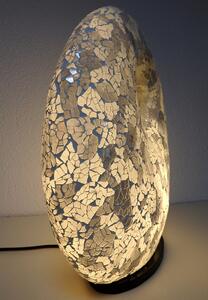Stolní lampa sivá , DONAT,43 cm, mozaiková, ruční práce