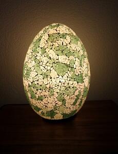 Stolní lampa zelená/bílá EGG ,35 cm, mozaiková, ruční práce