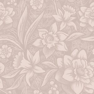 Tapety Jednobarevný květinový design s narcisy na krémovém pozadí, Tapety květiny, a00294 : uwalls.cz