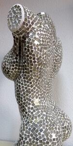 Stolní lampa sivá Torzo ženy, 70 cm, ruční práce, mozaika