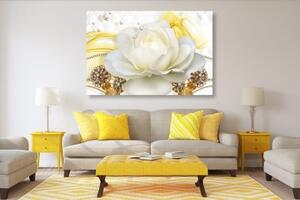 Obraz luxusní růže s abstrakcí - 60x40 cm