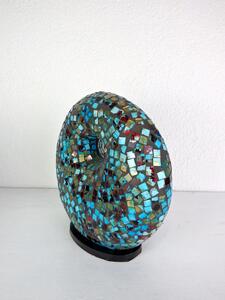 Stolní lampa modrá Donat, 25 cm, mozaiková, ruční práce