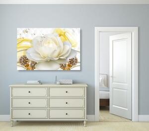 Obraz luxusní růže s abstrakcí - 60x40 cm