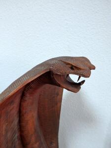 Socha Kobra, drěvo,80 cm, hnědá , ruční práce