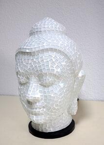 Stolní lampa bílá Budha , mozaiková, ruční práce