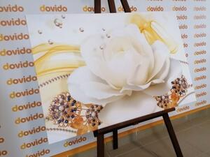 Obraz luxusní růže s abstrakcí - 120x80 cm