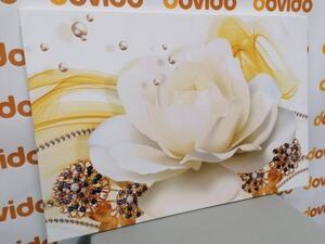 Obraz luxusní růže s abstrakcí - 120x80 cm