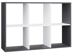 Regál MALAX 2X3 antracit/bílá