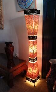 Stojací lampa oranžová WAJAN 150 cm, ruční práce