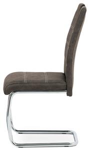 Jídelní židle, potah antracitově šedá látka COWBOY v dekoru vintage kůže, kovová HC-483 GREY3