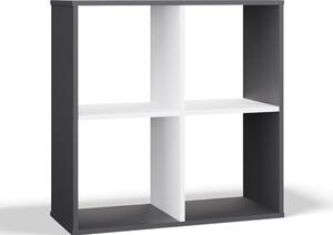 Regál MALAX 2X2 antracit/bílá