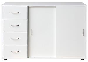 IDEA Nábytek Prádelník 4 zásuvky + 2 dveře 1503 bílý