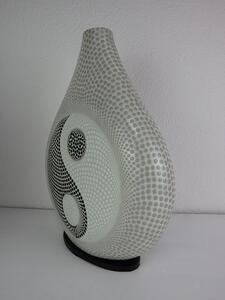 Stolní lampa JIN JANG bílá, oboustranne malovaná, 40 cm