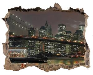 Fototapeta díra na zeď 3D New York noc nd-k-74924672