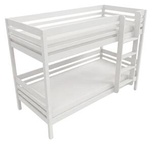 Patrová postel TULY s žebříkem 90x200 cm - Bílá, Zvolte šuplík: Bez šuplíku, Zvolte stranu: Vpravo