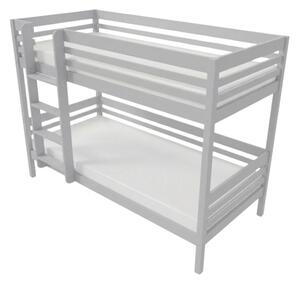 Patrová postel TULY s žebříkem 90x200 cm - Světle šedá, Zvolte šuplík: Bez šuplíku, Zvolte stranu: Vlevo