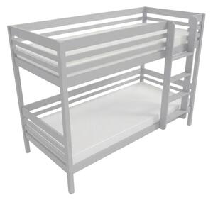 Patrová postel TULY s žebříkem 90x200 cm - Světle šedá, Zvolte šuplík: Bez šuplíku, Zvolte stranu: Vpravo