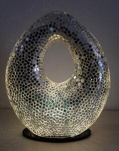 Stolní lampa ART OVAL, zrcadlová, ruční práce, 50 cm