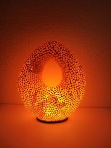 Stolní lampa OVAL oranžová, 50 cm, ruční práce