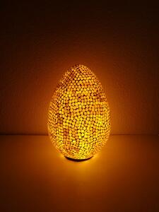Stolní lampa ART EGG žlutá, 40 cm, ruční práce