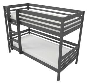 Patrová postel TULY s žebříkem 90x200 cm - Tmavě šedá, Zvolte šuplík: Bez šuplíku, Zvolte stranu: Vlevo