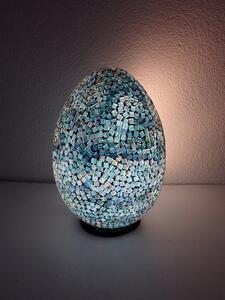 Stolní lampa ART EGG modrá,40 cm, ruční práce
