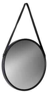 ViaDomo Via Domo - Zrcadlo v kovovém rámu Vapore, kulaté - černá - 50x82x4 cm