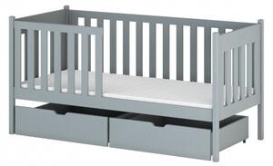 Dětská postel s úložným prostorem KYRIA - 70x160, šedá