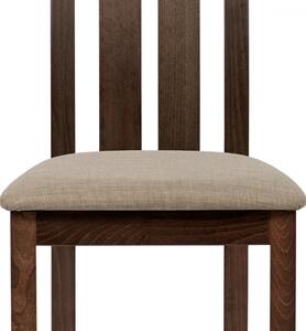 Jídelní židle, masiv buk, barva ořech, látkový béžový potah BC-2602 WAL