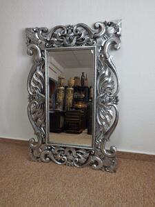 Zrcadlo ROYAL stříbrné, 120x80 cm, exotické dřevo, ruční práce