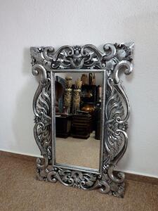 Zrcadlo ROYAL stříbrné, 120x80 cm, exotické dřevo, ruční práce