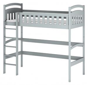 Dětská jednolůžková postel s horním spaním MAAIKE - 70x160, šedá