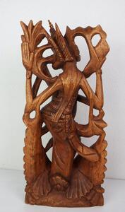 Soška SARASWATI hnědá, tropické dřevo, ruční práce, 50 cm