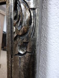 Zrcadlo AMADO stříbrné - patina, exotické dřevo, ruční práce