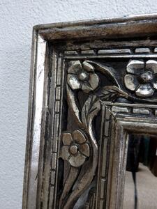 Zrcadlo ORCHID, stříbrné, 60x50 cm, exotické dřevo, ruční práce