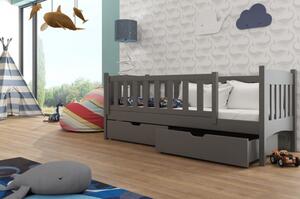 Dětská postel se zábranou GERTA - 70x160, grafit