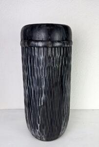 Stojan na deštníky/ váza, černý, exotické dřevo, 50 cm